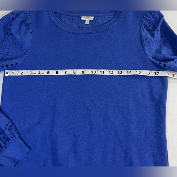 Talbots Eyelet Sleeve Crewneck Sweatshirt Womens Size Small Petite - Picture 4 of 10